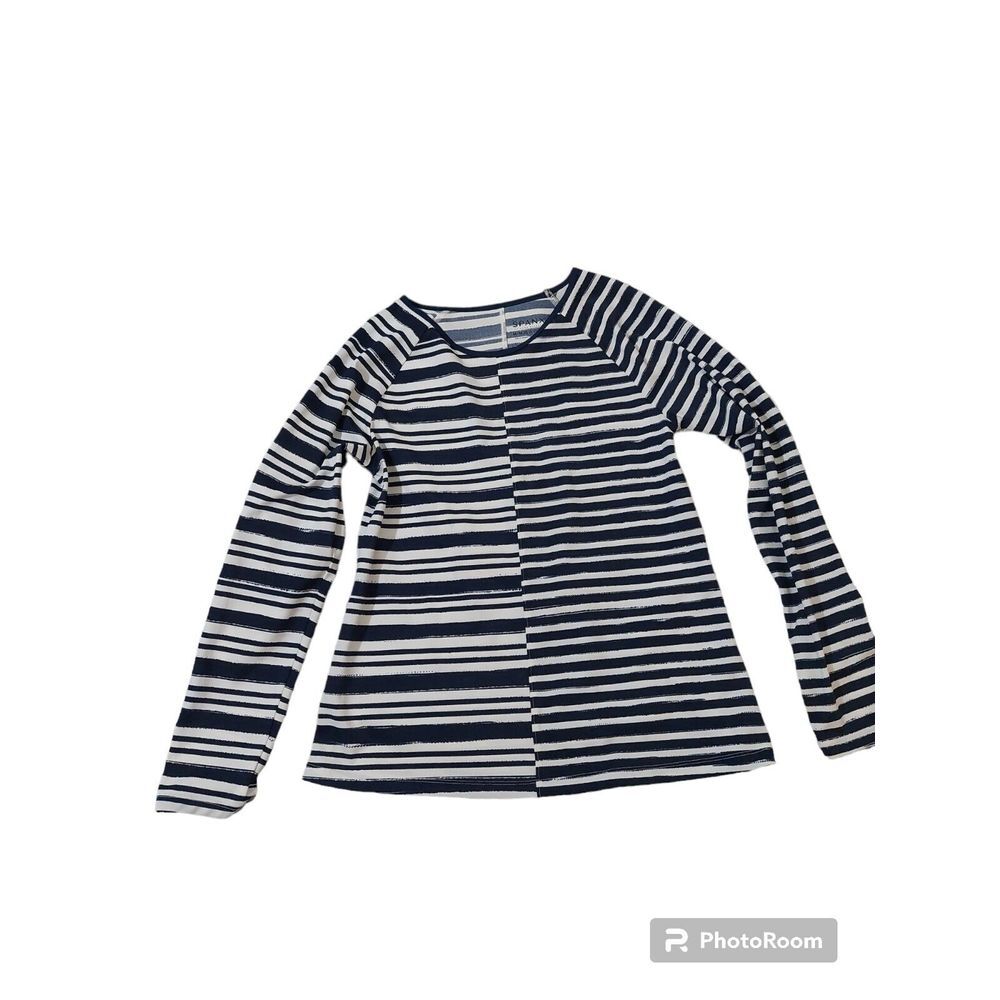 Spanx‎ Striped Long Sleeve Swim Shirt size M EUC